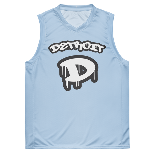 'Detroit 313' Basketball Jersey (Tag Edition) | Unisex - Light Blue