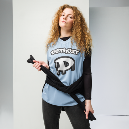 'Detroit 313' Basketball Jersey (Tag Edition) | Unisex - Light Blue