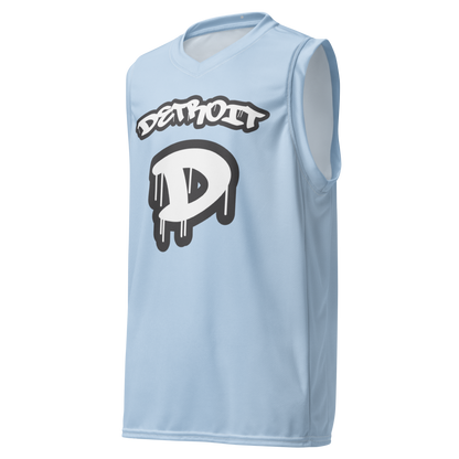 'Detroit 313' Basketball Jersey (Tag Edition) | Unisex - Light Blue