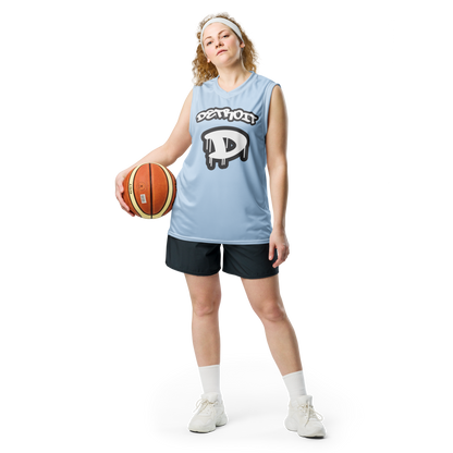 'Detroit 313' Basketball Jersey (Tag Edition) | Unisex - Light Blue