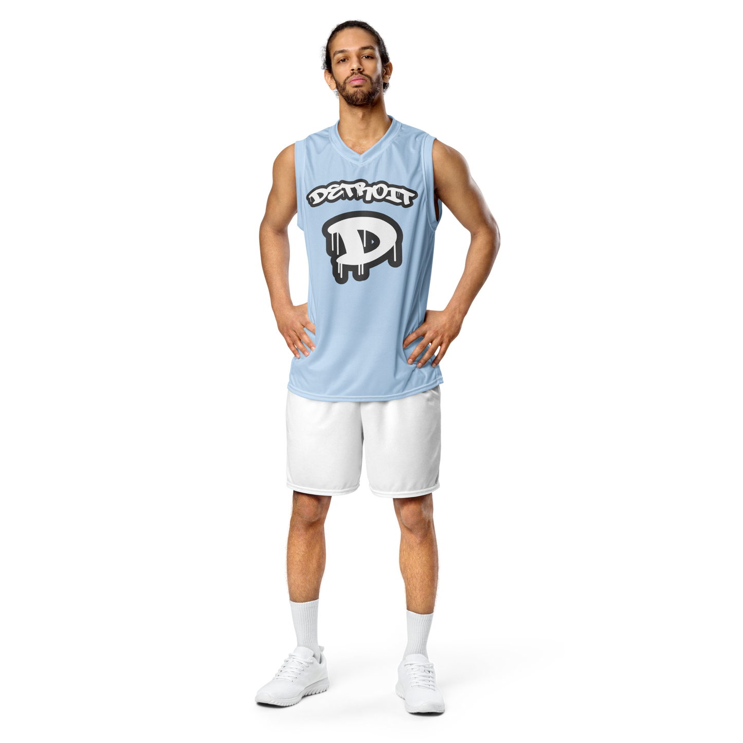 'Detroit 313' Basketball Jersey (Tag Edition) | Unisex - Light Blue