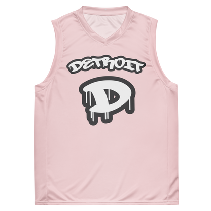 'Detroit 313' Basketball Jersey (Tag Edition) | Unisex - Pale Pink