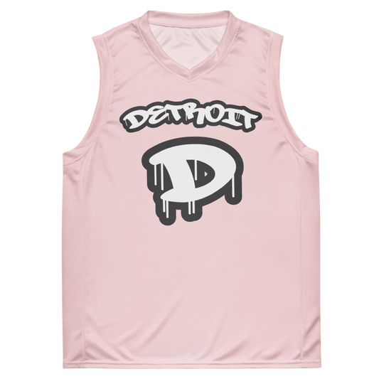 'Detroit 313' Basketball Jersey (Tag Edition) | Unisex - Pale Pink