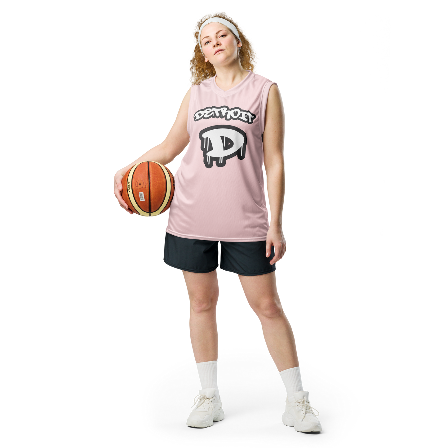 'Detroit 313' Basketball Jersey (Tag Edition) | Unisex - Pale Pink