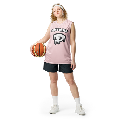 'Detroit 313' Basketball Jersey (Tag Edition) | Unisex - Pale Pink