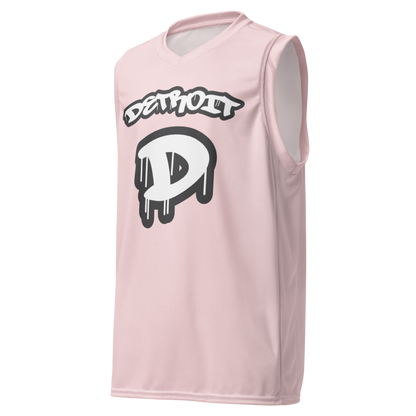 'Detroit 313' Basketball Jersey (Tag Edition) | Unisex - Pale Pink