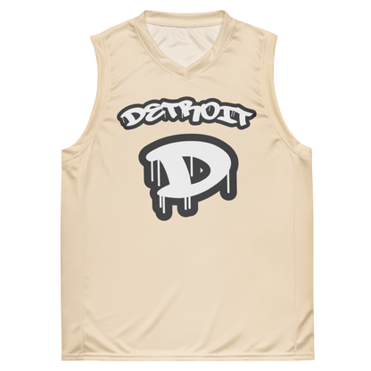 'Detroit 313' Basketball Jersey (Tag Edition) | Unisex - Champagne White