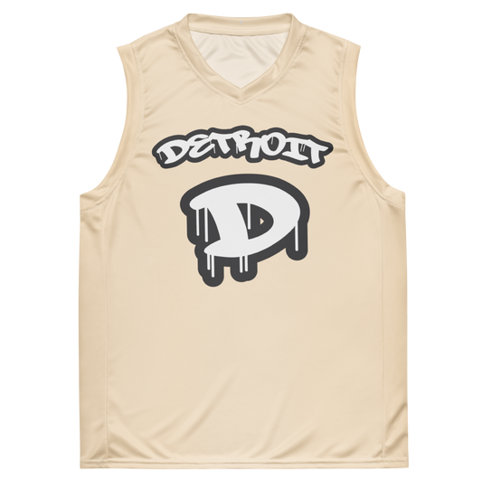 'Detroit 313' Basketball Jersey (Tag Edition) | Unisex - Champagne White