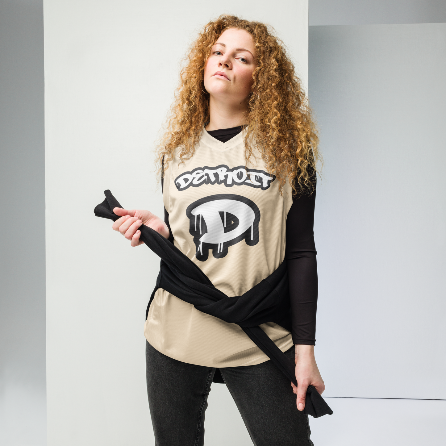 'Detroit 313' Basketball Jersey (Tag Edition) | Unisex - Champagne White