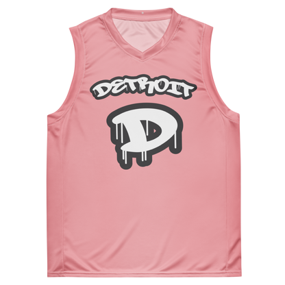 'Detroit 313' Basketball Jersey (Tag Edition) | Unisex - Strawberry Pink