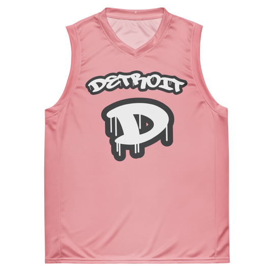 'Detroit 313' Basketball Jersey (Tag Edition) | Unisex - Strawberry Pink