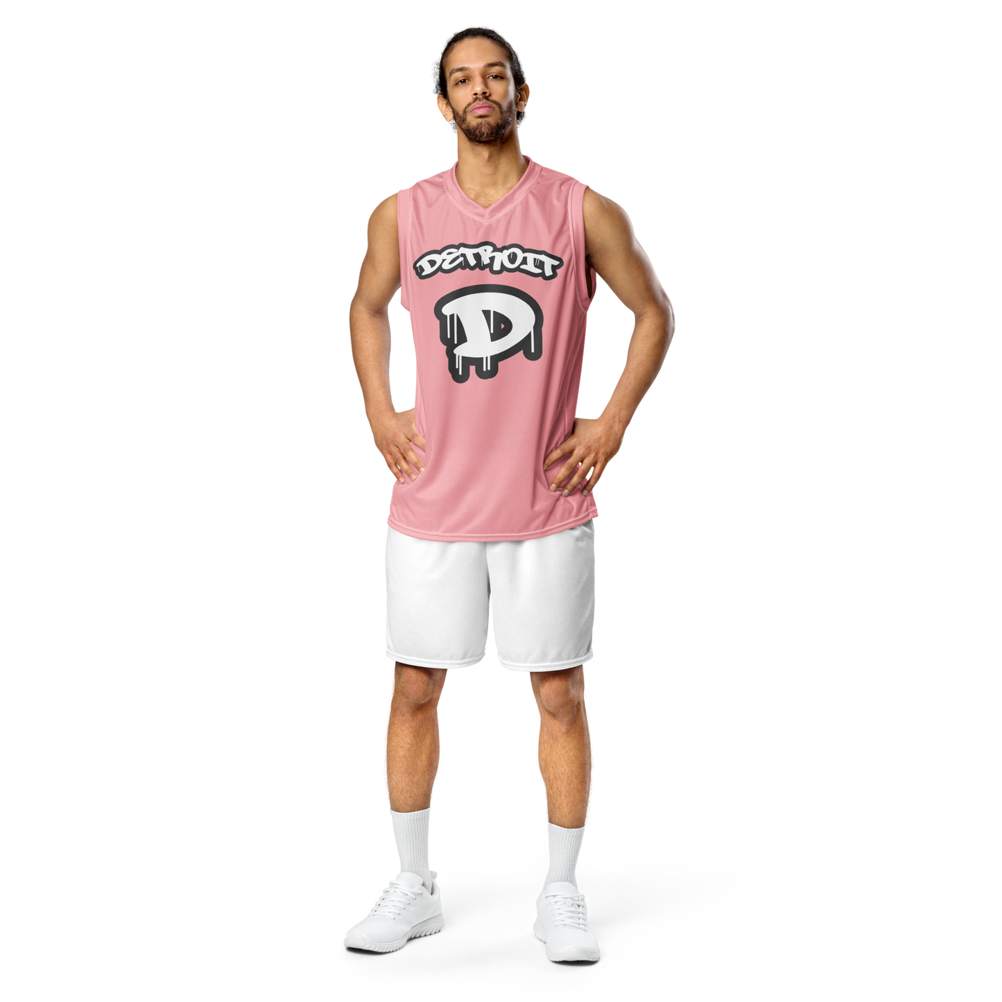 'Detroit 313' Basketball Jersey (Tag Edition) | Unisex - Strawberry Pink