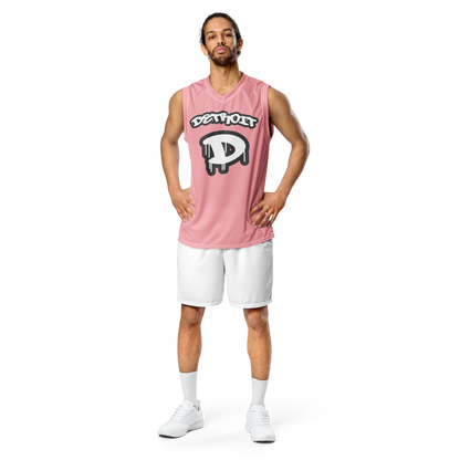 'Detroit 313' Basketball Jersey (Tag Edition) | Unisex - Strawberry Pink