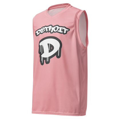 'Detroit 313' Basketball Jersey (Tag Edition) | Unisex - Strawberry Pink