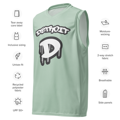 'Detroit 313' Basketball Jersey (Tag Edition) | Unisex - Sea Green