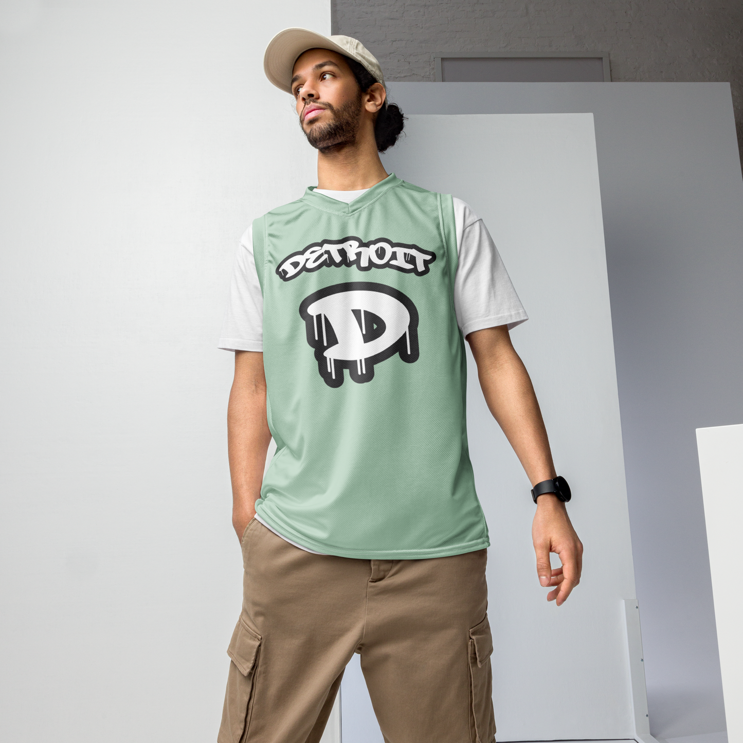 'Detroit 313' Basketball Jersey (Tag Edition) | Unisex - Sea Green