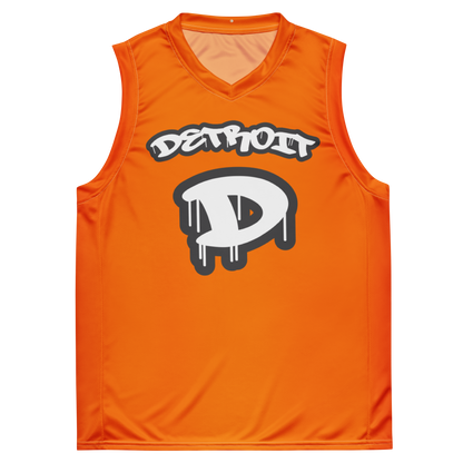 'Detroit 313' Basketball Jersey (Tag Edition) | Unisex - Safety Orange