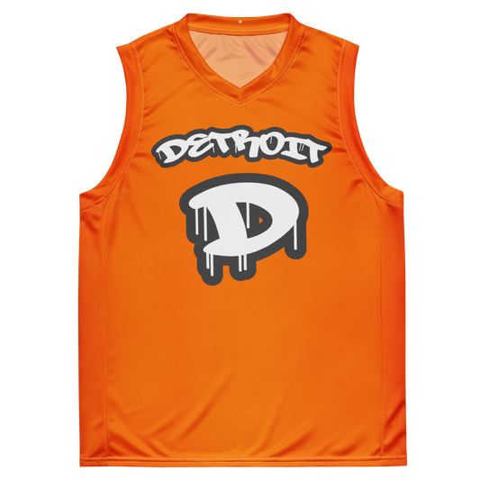 'Detroit 313' Basketball Jersey (Tag Edition) | Unisex - Safety Orange