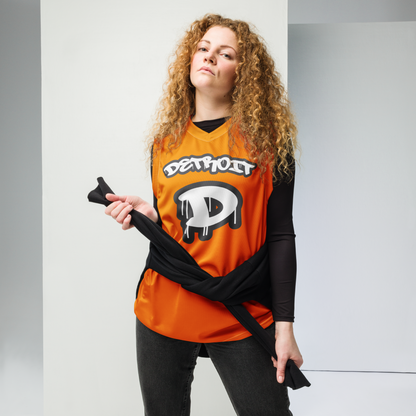 'Detroit 313' Basketball Jersey (Tag Edition) | Unisex - Safety Orange