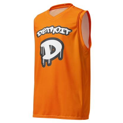 'Detroit 313' Basketball Jersey (Tag Edition) | Unisex - Safety Orange