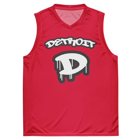 'Detroit 313' Basketball Jersey (Tag Edition) | Unisex - Lighthouse Red