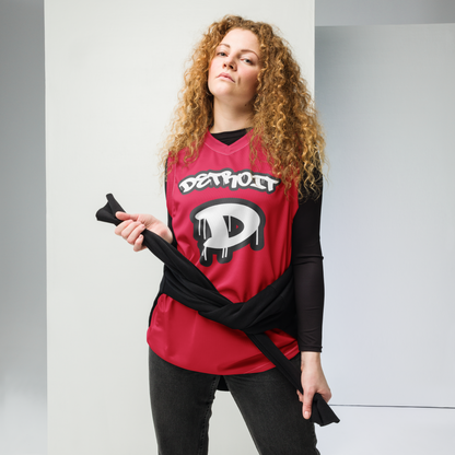 'Detroit 313' Basketball Jersey (Tag Edition) | Unisex - Lighthouse Red