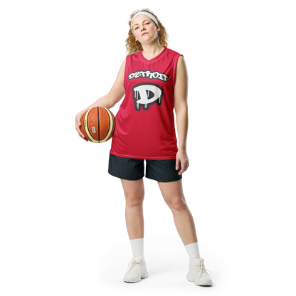 'Detroit 313' Basketball Jersey (Tag Edition) | Unisex - Lighthouse Red