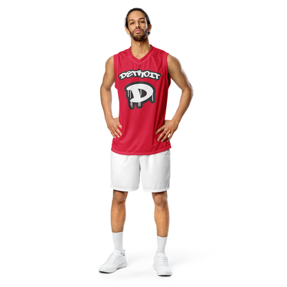 'Detroit 313' Basketball Jersey (Tag Edition) | Unisex - Lighthouse Red