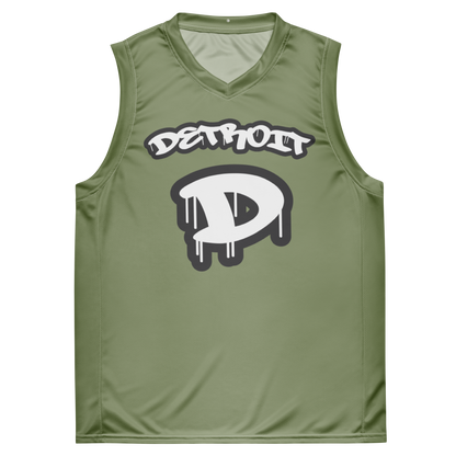 'Detroit 313' Basketball Jersey (Tag Edition) | Unisex - Beachgrass Green