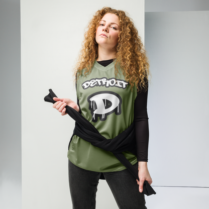 'Detroit 313' Basketball Jersey (Tag Edition) | Unisex - Beachgrass Green