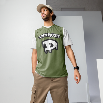 'Detroit 313' Basketball Jersey (Tag Edition) | Unisex - Beachgrass Green