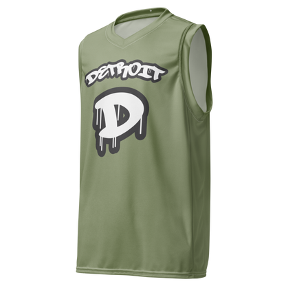 'Detroit 313' Basketball Jersey (Tag Edition) | Unisex - Beachgrass Green