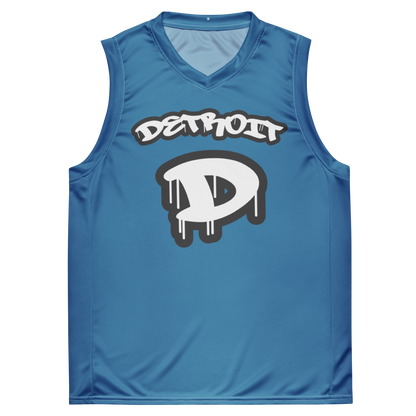 'Detroit 313' Basketball Jersey (Tag Edition) | Unisex - Lake Michigan Blue