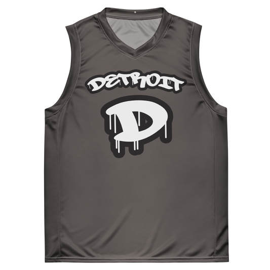 'Detroit 313' Basketball Jersey (Tag Edition) | Unisex - Warren Tank Grey