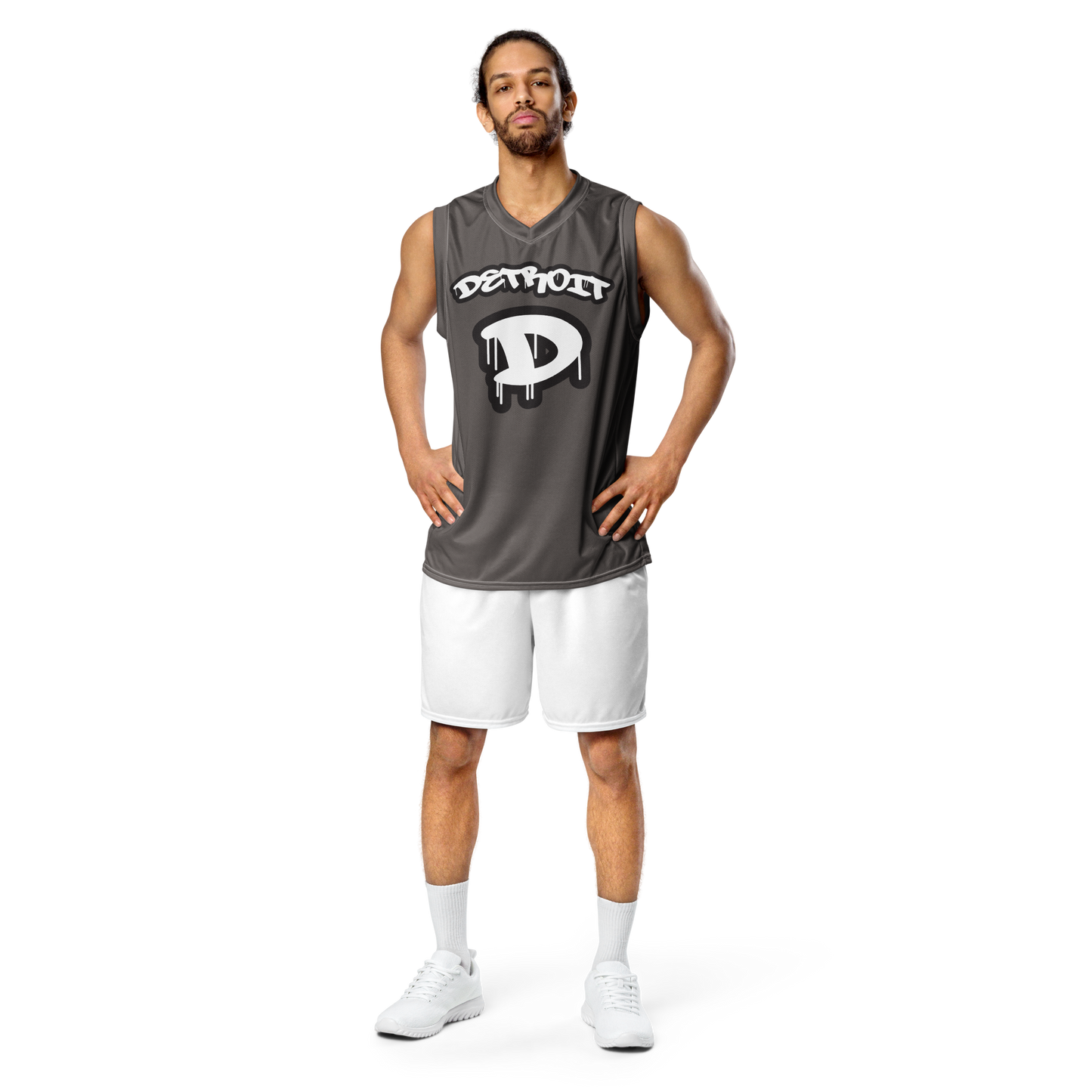 'Detroit 313' Basketball Jersey (Tag Edition) | Unisex - Warren Tank Grey