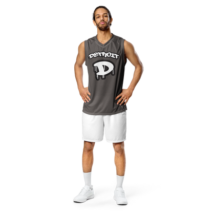 'Detroit 313' Basketball Jersey (Tag Edition) | Unisex - Warren Tank Grey