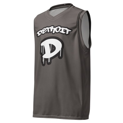 'Detroit 313' Basketball Jersey (Tag Edition) | Unisex - Warren Tank Grey