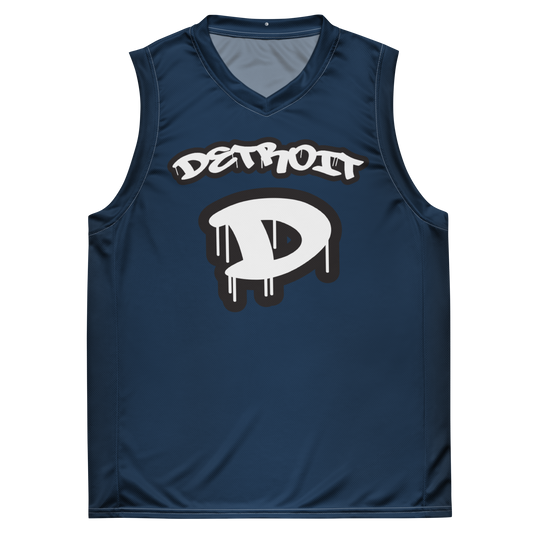 'Detroit 313' Basketball Jersey (Tag Edition) | Unisex - Navy