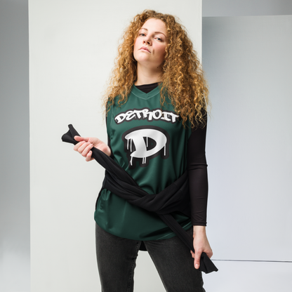 'Detroit 313' Basketball Jersey (Tag Edition) | Unisex - Laconic Green