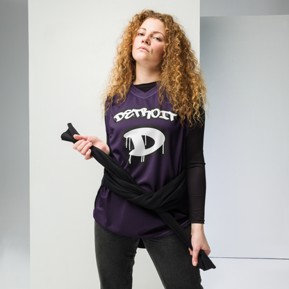 'Detroit 313' Basketball Jersey (Tag Edition) | Unisex - Blackcurrant