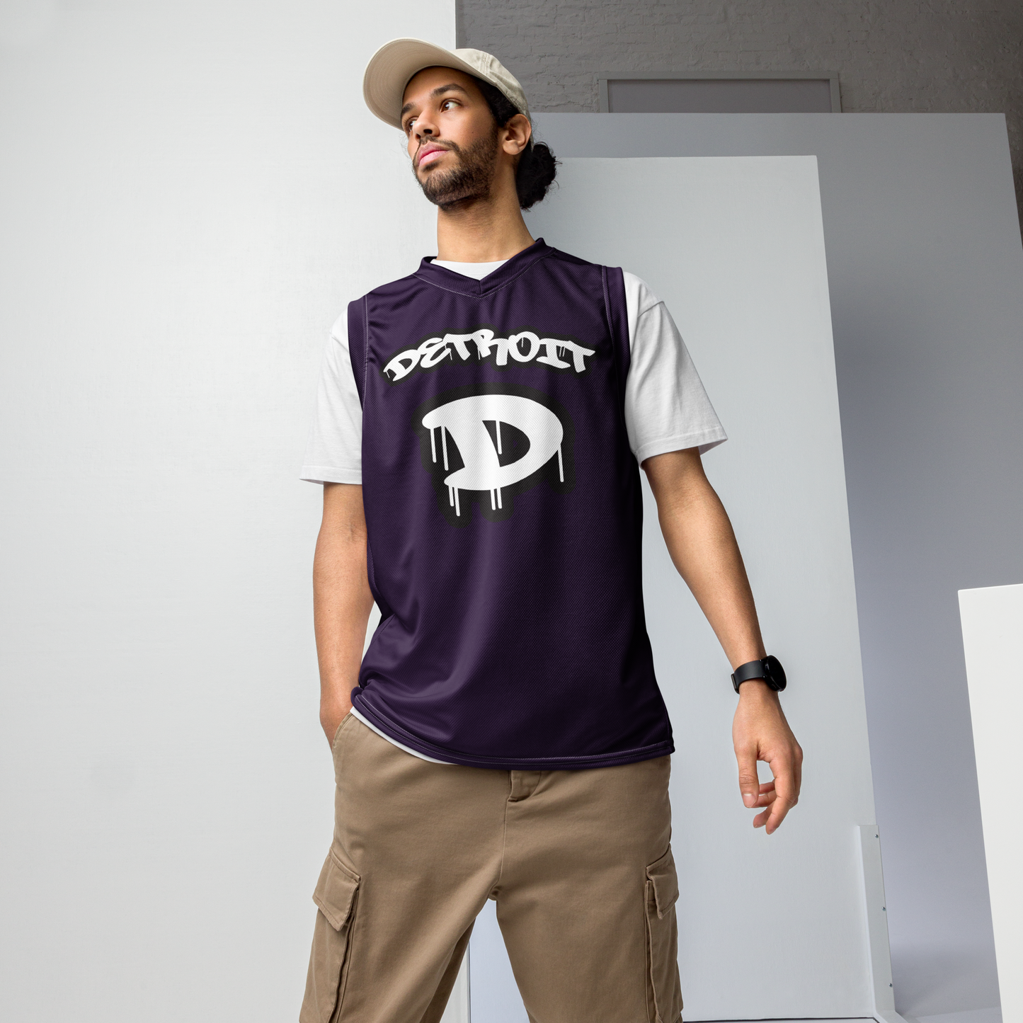 'Detroit 313' Basketball Jersey (Tag Edition) | Unisex - Blackcurrant