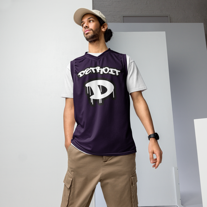 'Detroit 313' Basketball Jersey (Tag Edition) | Unisex - Blackcurrant