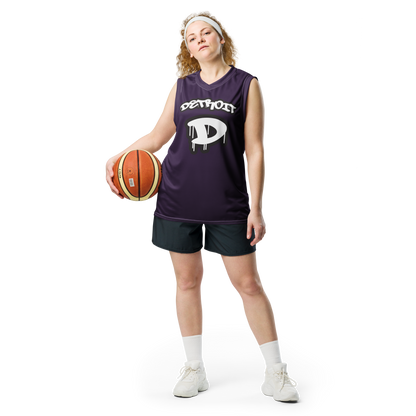 'Detroit 313' Basketball Jersey (Tag Edition) | Unisex - Blackcurrant