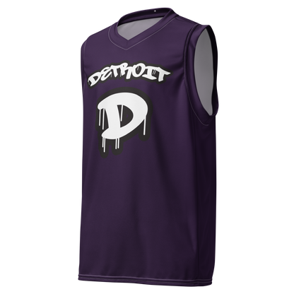 'Detroit 313' Basketball Jersey (Tag Edition) | Unisex - Blackcurrant