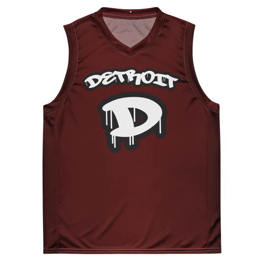 'Detroit 313' Basketball Jersey (Tag Edition) | Unisex - Cherrywood Color