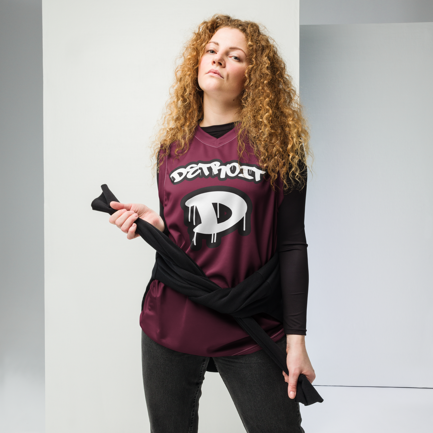 'Detroit 313' Basketball Jersey (Tag Edition) | Unisex - Old Mission Burgundy