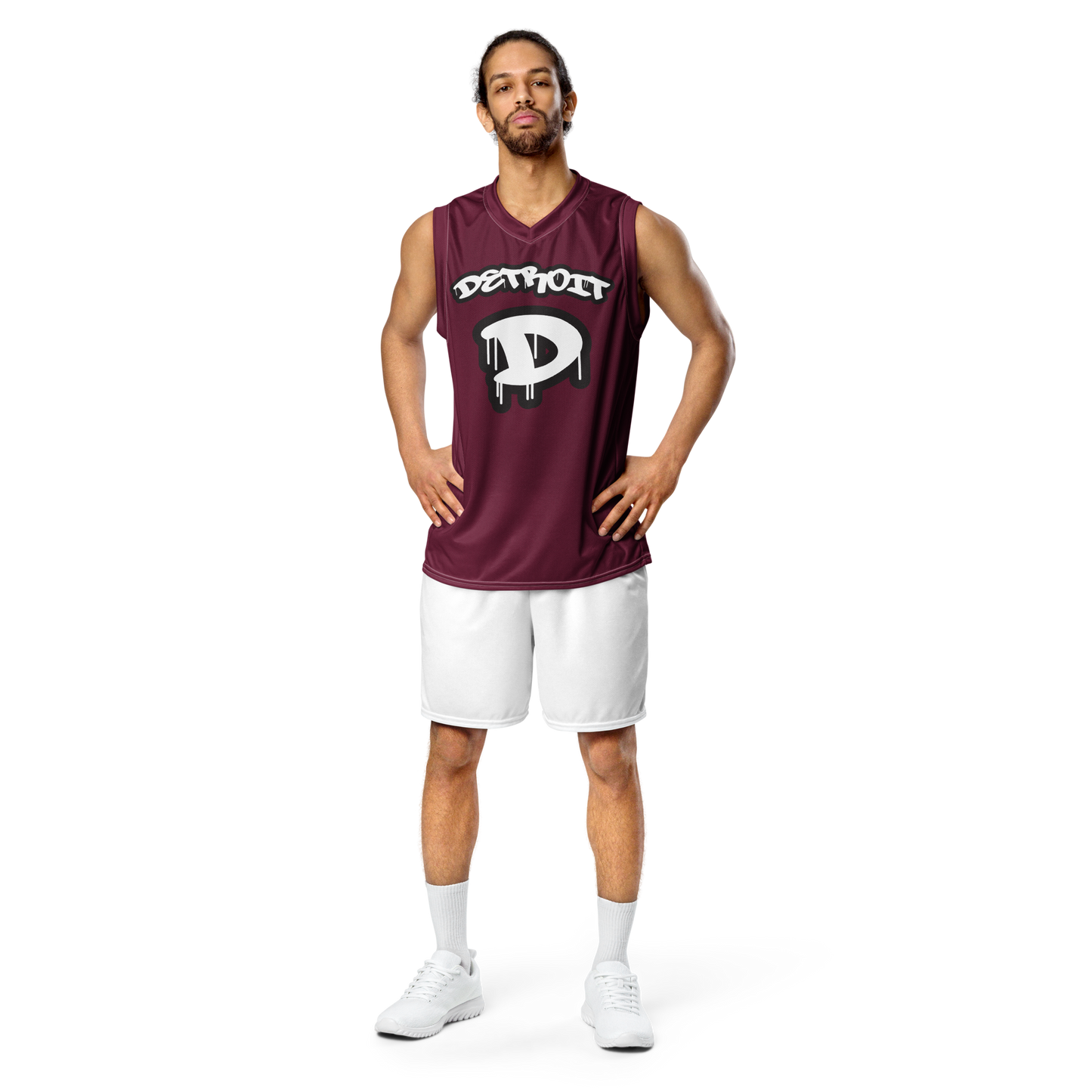 'Detroit 313' Basketball Jersey (Tag Edition) | Unisex - Old Mission Burgundy