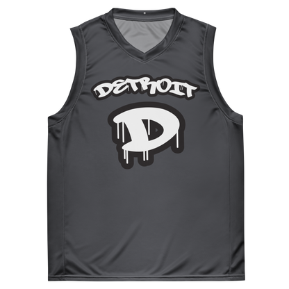 'Detroit 313' Basketball Jersey (Tag Edition) | Unisex - Iron Ore Grey