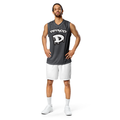 'Detroit 313' Basketball Jersey (Tag Edition) | Unisex - Iron Ore Grey