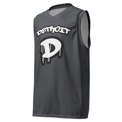 'Detroit 313' Basketball Jersey (Tag Edition) | Unisex - Iron Ore Grey